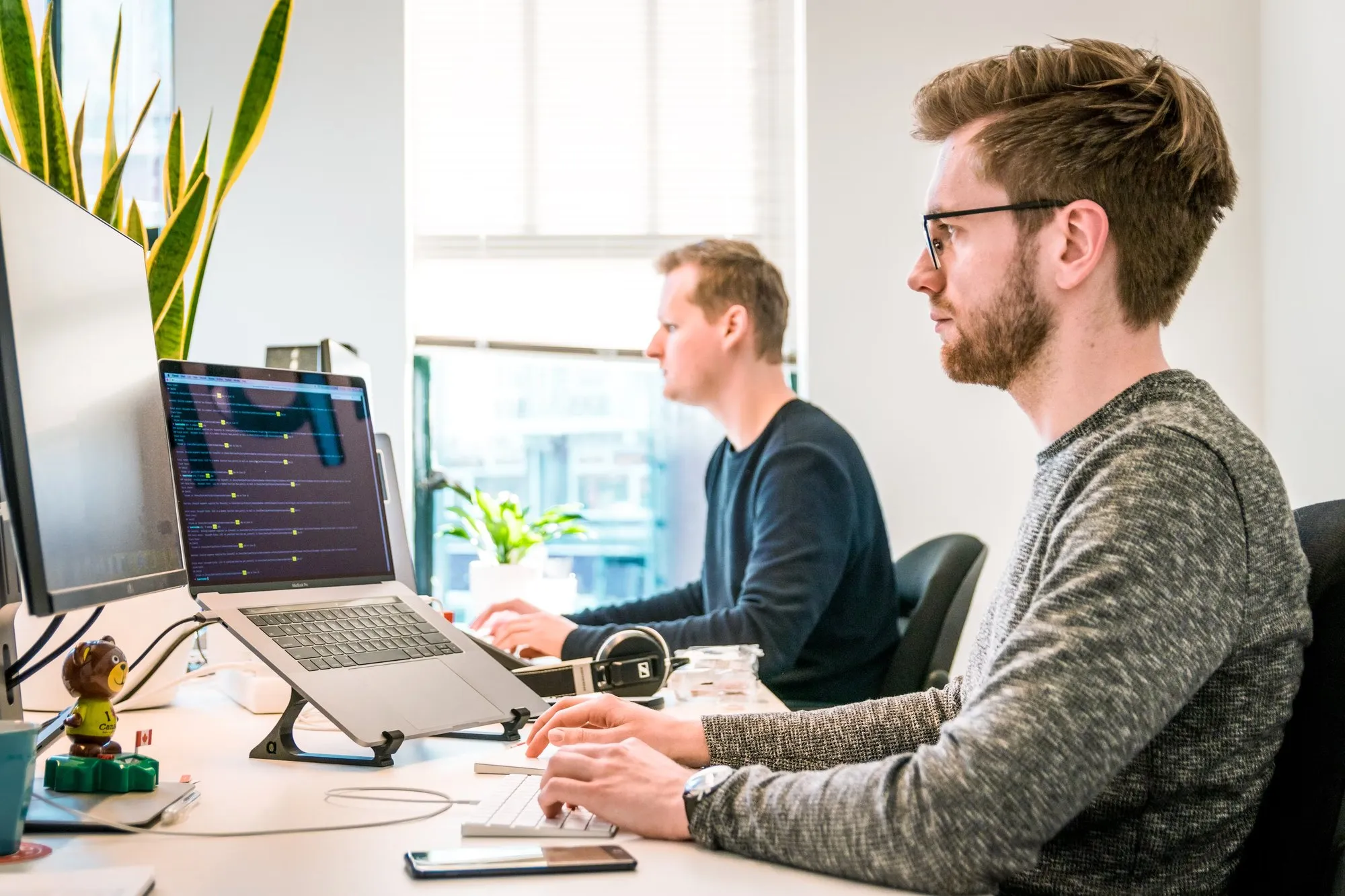 A Primal search specialist reviewing a site report on screen