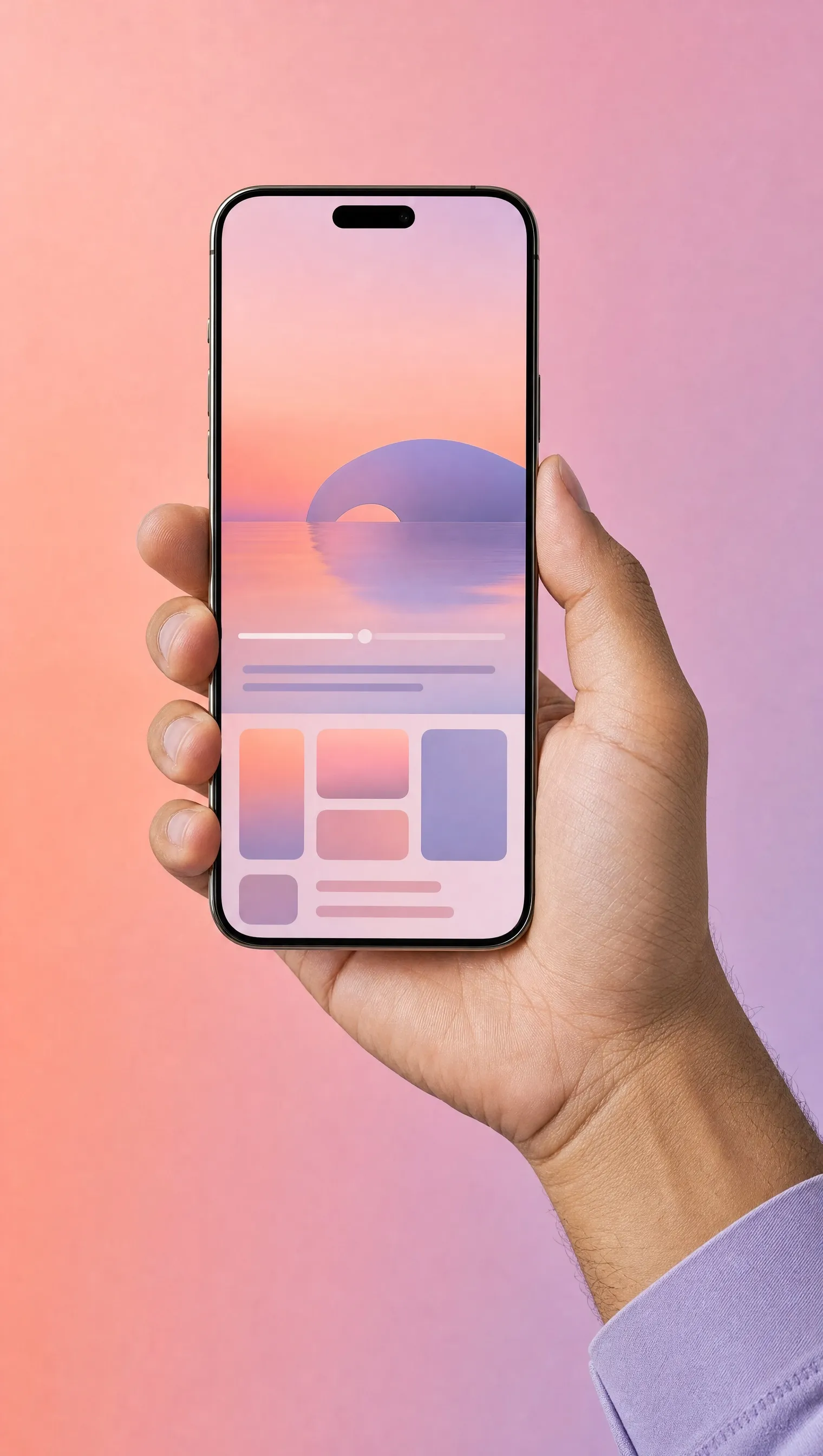 A hand holding a phone with a video feed