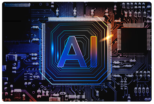 Futuristic background for AI tech, the fundamental base for Google AI mode.